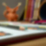 Soft lead pencil resting on a colorful sketchbook