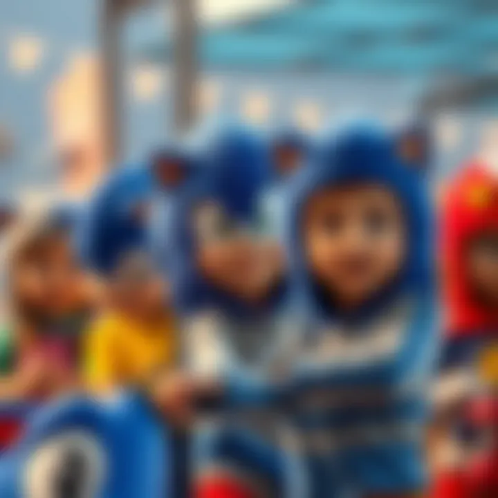 Children enjoying playtime with Sonic hats