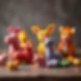 Colorful animal shapes made from play dough