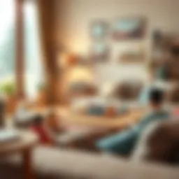 An engaging setup of the Tabu board game in a cozy living room environment