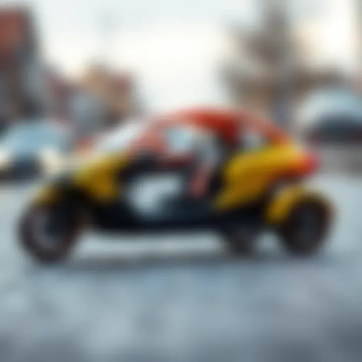 Safety features highlighted in a three-wheeled car