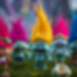 Colorful Trolls toys promoting creativity and imagination