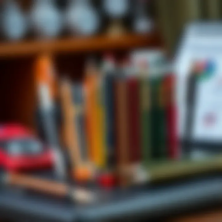 A selection of trusted brands of mechanical pencils displayed on a desk.