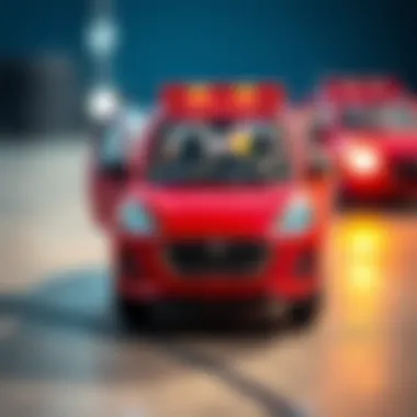 Safety features of a small car highlighted