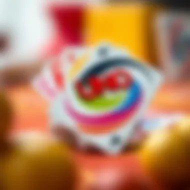 Close-up of Uno card with unique design