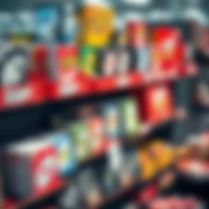 Store shelf displaying various card games including Uno