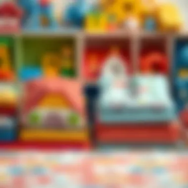 Different types of play mats arranged neatly