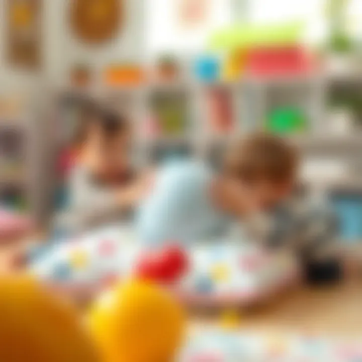 Children engaging in interactive play with a pillow ball.