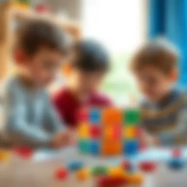 Children engaged in playing with a cube game, enhancing cognitive skills