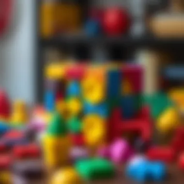 A colorful cube puzzle showcasing various shapes and colors