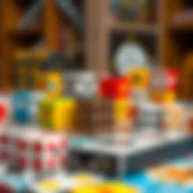 A close-up of different types of cube games arranged on a table