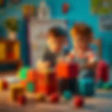 An educational setup demonstrating the benefits of cube games for child development